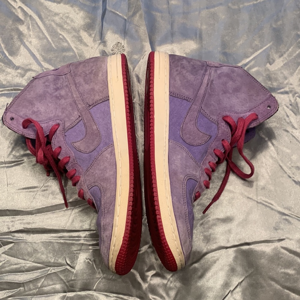 🌹VINTAGE Nike Air AF1 Lite Women’s • Purple & Pink Suede High Top Sneakers - Picture 11 of 16